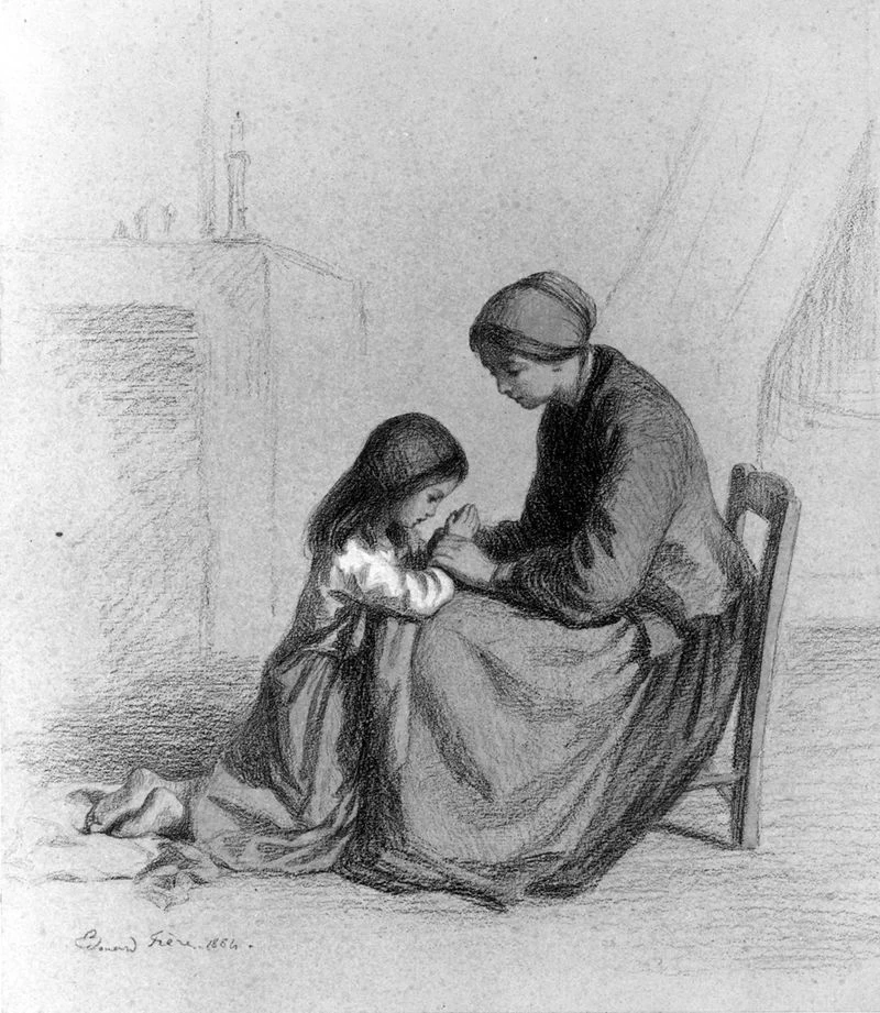 Bambina che prega con la madre - Walters Museum